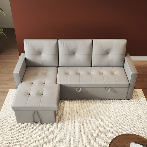 Seater folding sofa bed faux - 3,