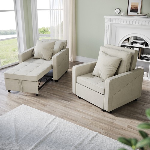 Cream folding sofa bed - 3-in-1,