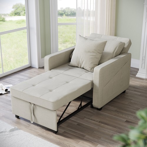 Beige folding sofa - folding, bed